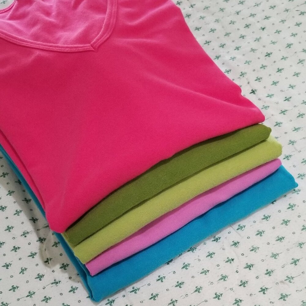Ann Taylor V-Neck, Short Sleeve T-shirt, 5 Bright Colors